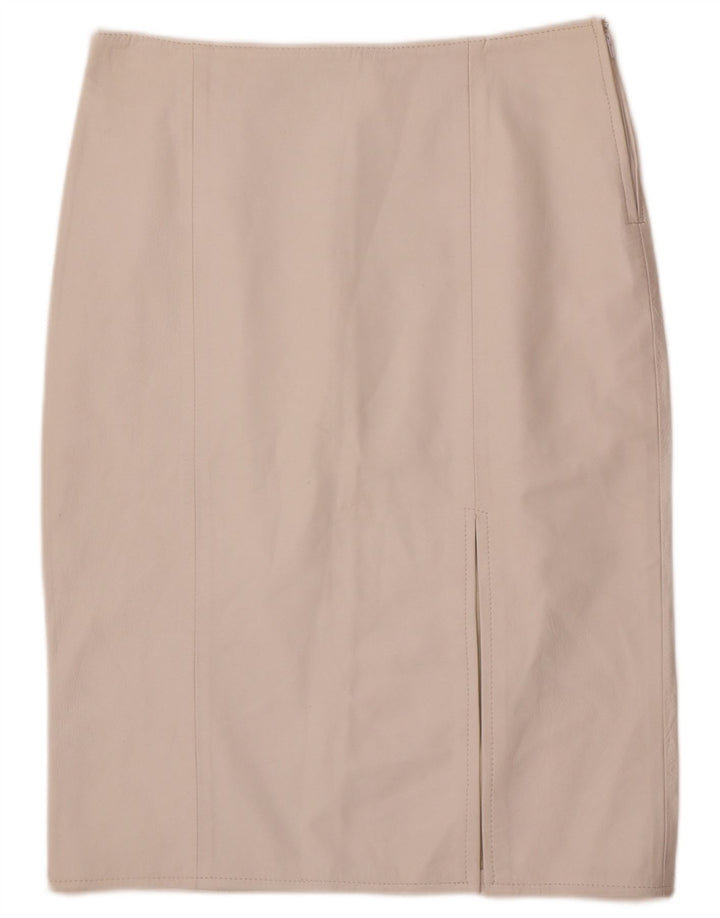 Vintage lædernederdel til kvinder IT 48 XL W32 Hvid