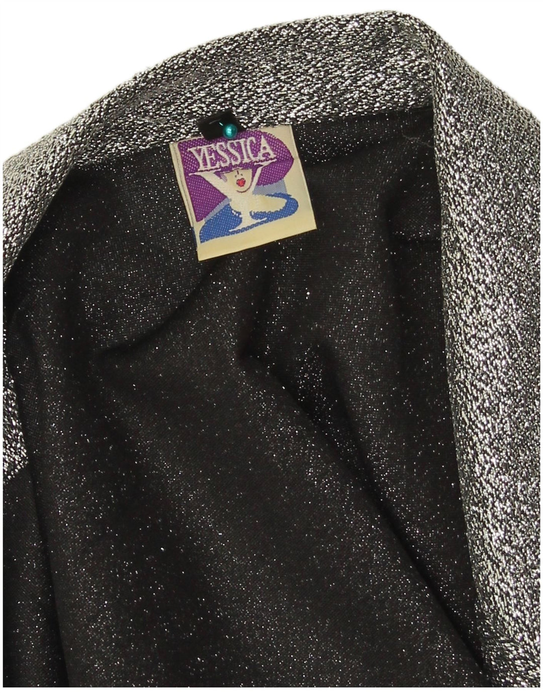 Yessica Womens 1 Button Blazer Jacket EU 44 XL Grey Polyester