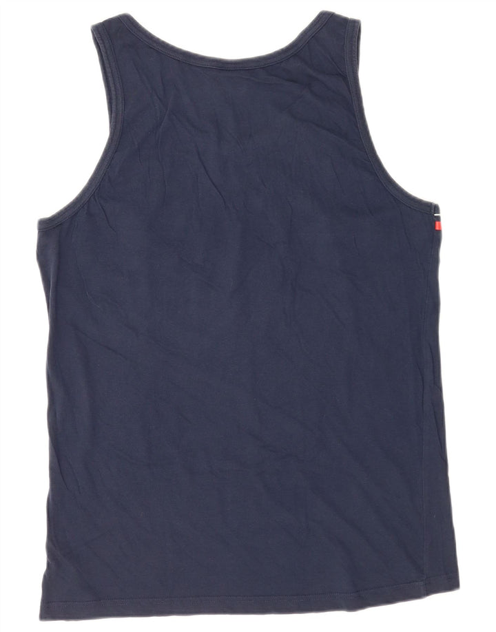 Champion Mens Vest Top 2XL Navy Blue Striped