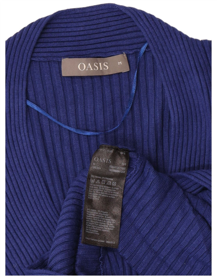 Oasis Damen-Pullover mit V-Ausschnitt, UK 12, mittelblaue Viskose