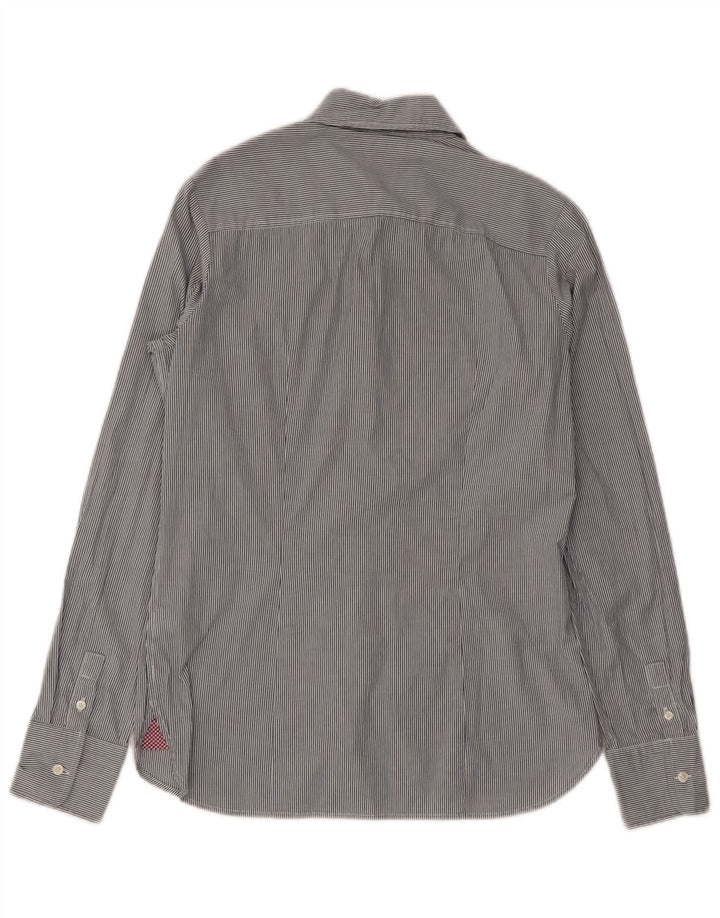 Tommy Hilfiger Womens Shirt US 6 Medium Grey Pinstripe Cotton
