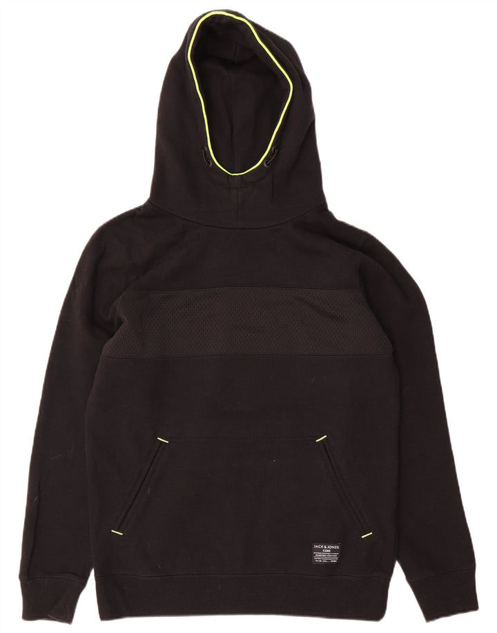 Jack & Jones Mens Hoodie Jumper Small Black Cotton