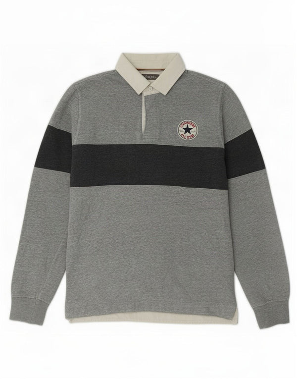Converse Mens Chuck Taylor Rugby Polo Shirt Small Grey Colourblock