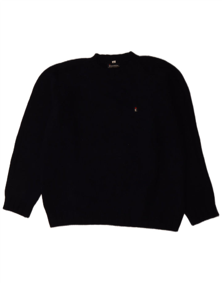 Elvstrom Mens Turtle Neck Jumper Sweater XL Navy Blue Wool