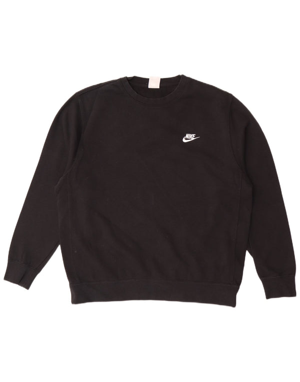 Nike Mens Sweatshirt Jumper Large Black Cotton