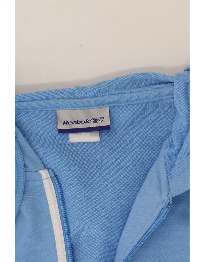 Reebok Womens Zip Hoodie Sweater UK 10 Small Blue Polyester