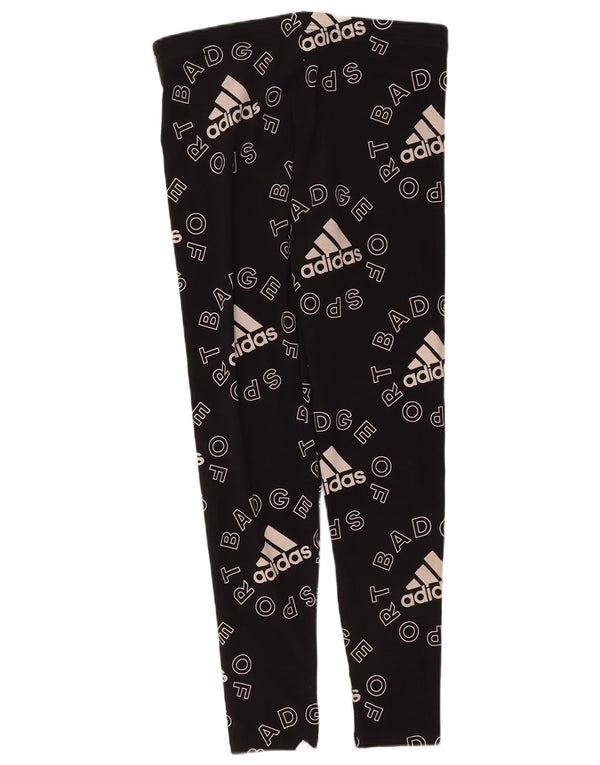Leggings grafici Adidas da donna UK 16/18 grande cotone nero