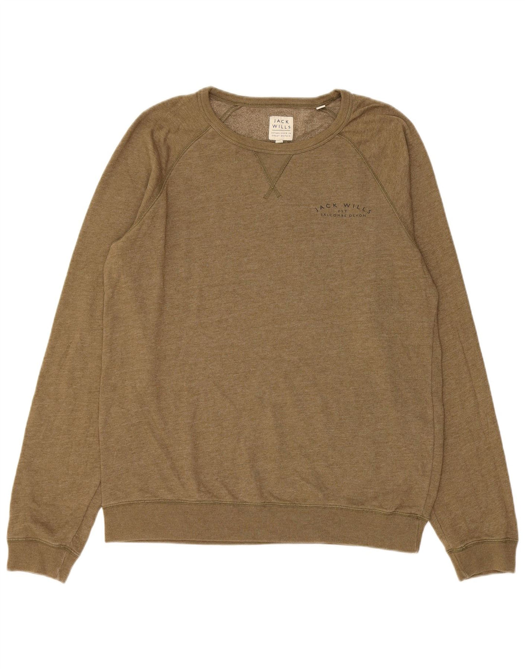 Jack Wills Mens Sweatshirt Jumper XL Khaki Cotton