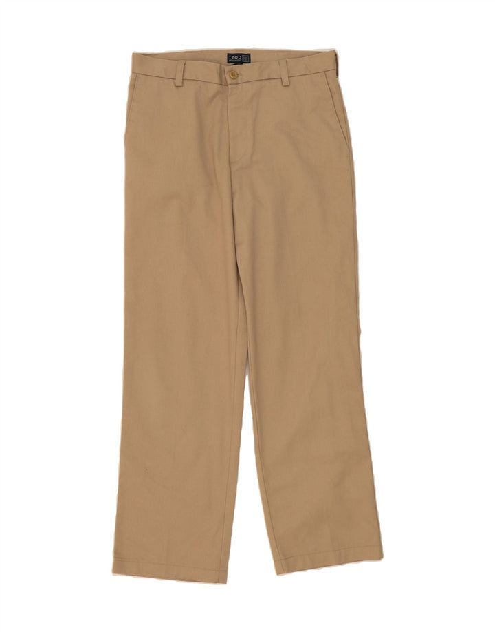 IZOD Mens Straight Chino Trousers W33 L32 Beige Cotton Vintage Izod and Second-Hand Izod from Messina Hembry 