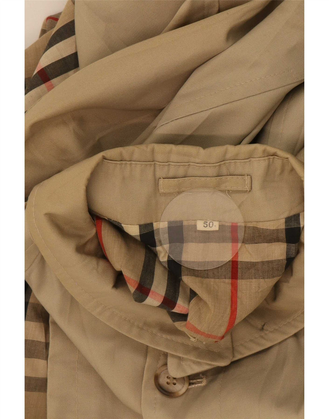 Gabardina vintage para hombre IT 50 Poliéster beige grande