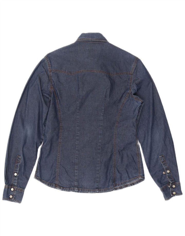 BOOSLEY Camicia in denim da donna UK 12 Cotone blu medio