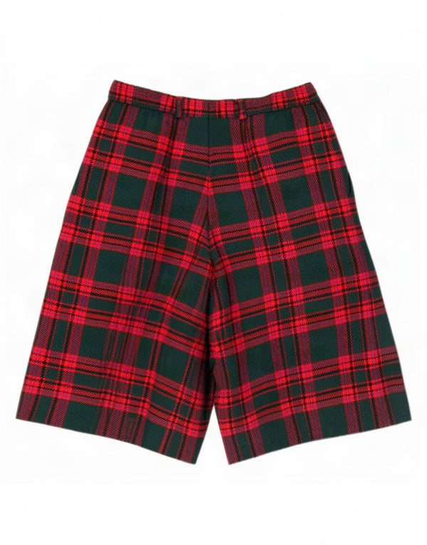Lucia Damen-Bermudashorts mit hoher Taille und Klammern, UK 16, Größe L W28, grün kariert