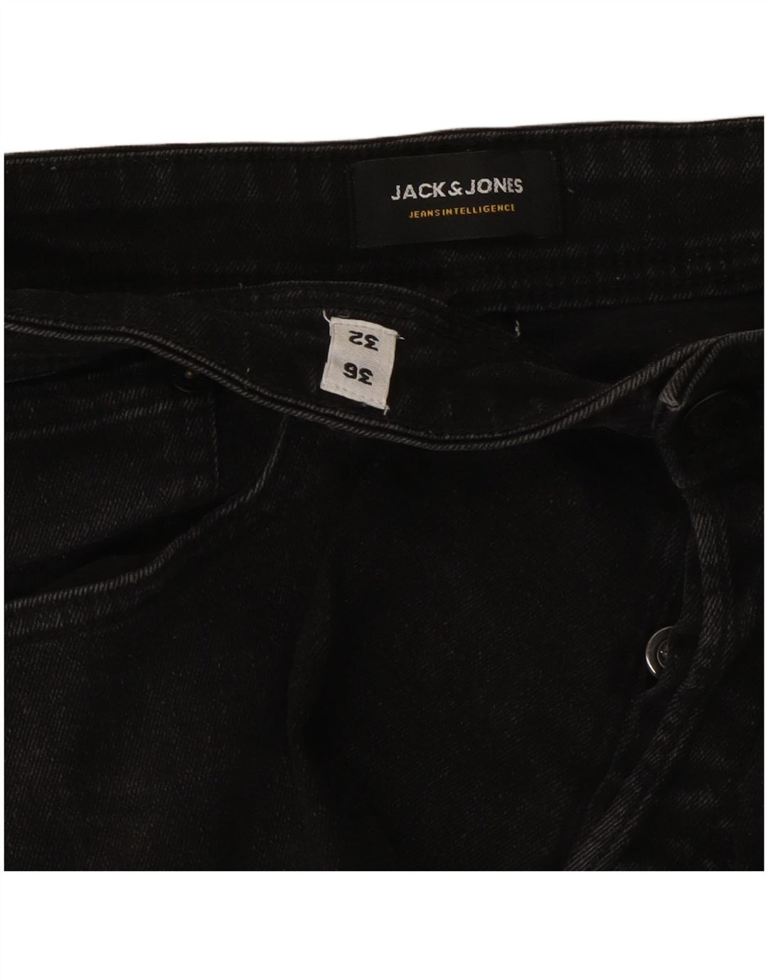 Jack & Jones Mens GLENN Slim Jeans W36 L32 Black Cotton