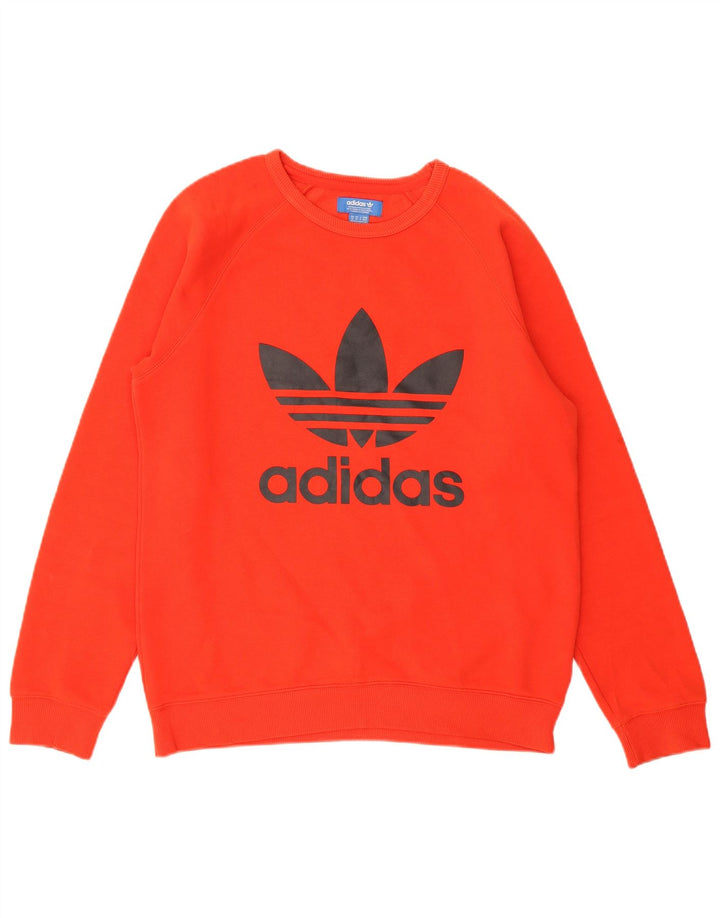ADIDAS Mens Graphic Sweatshirt Jumper Medium Red Cotton
