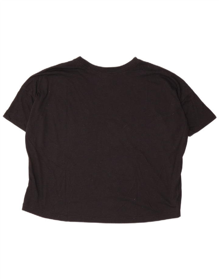 Nike Damen Crop Oversize Graphic T-Shirt Top UK 10 Small Schwarz Polyester