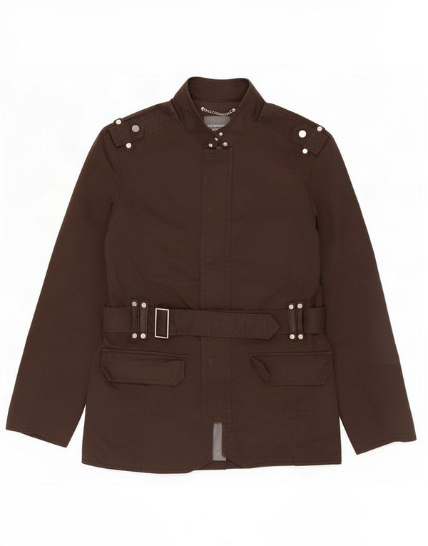 Zara Mens Military Jacket UK 38 Medium Brown Cotton