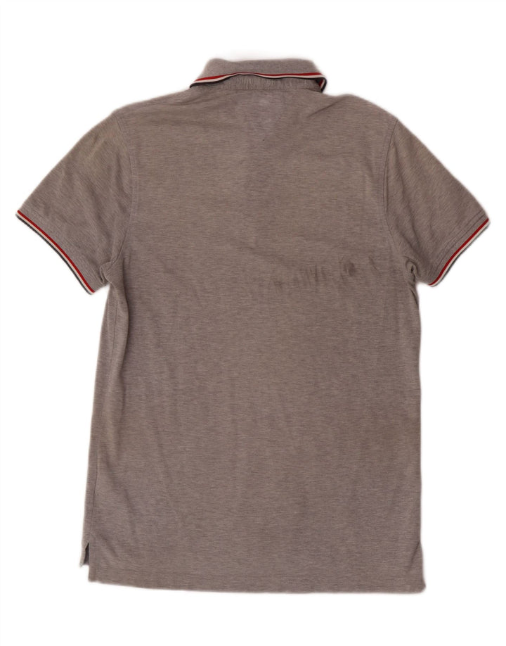 TOMMY HILFIGER Mens Slim Fit Polo Shirt Medium Grey Cotton