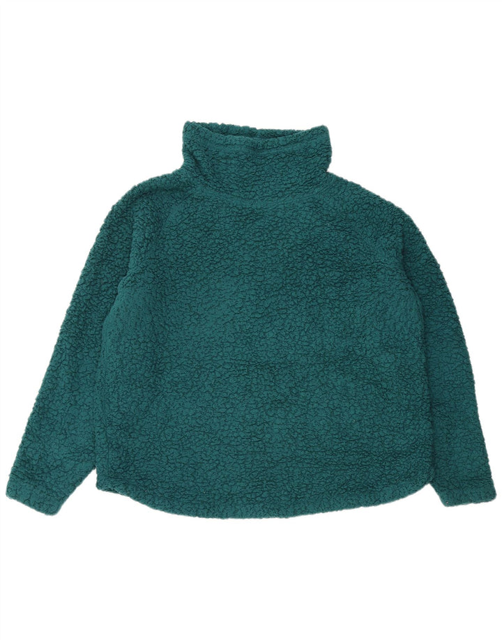 EDDIE BAUER Womens Oversized Fleece Jumper UK 16 Large Green Polyester