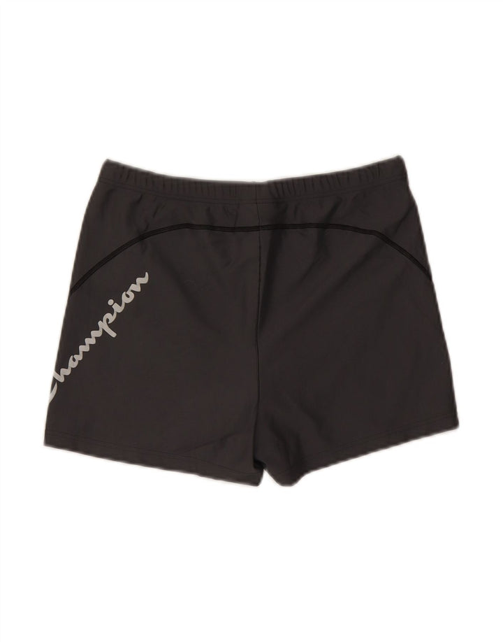 CHAMPION Womens Graphic Swimming Shorts UK 14 Large  Grey Polyamide