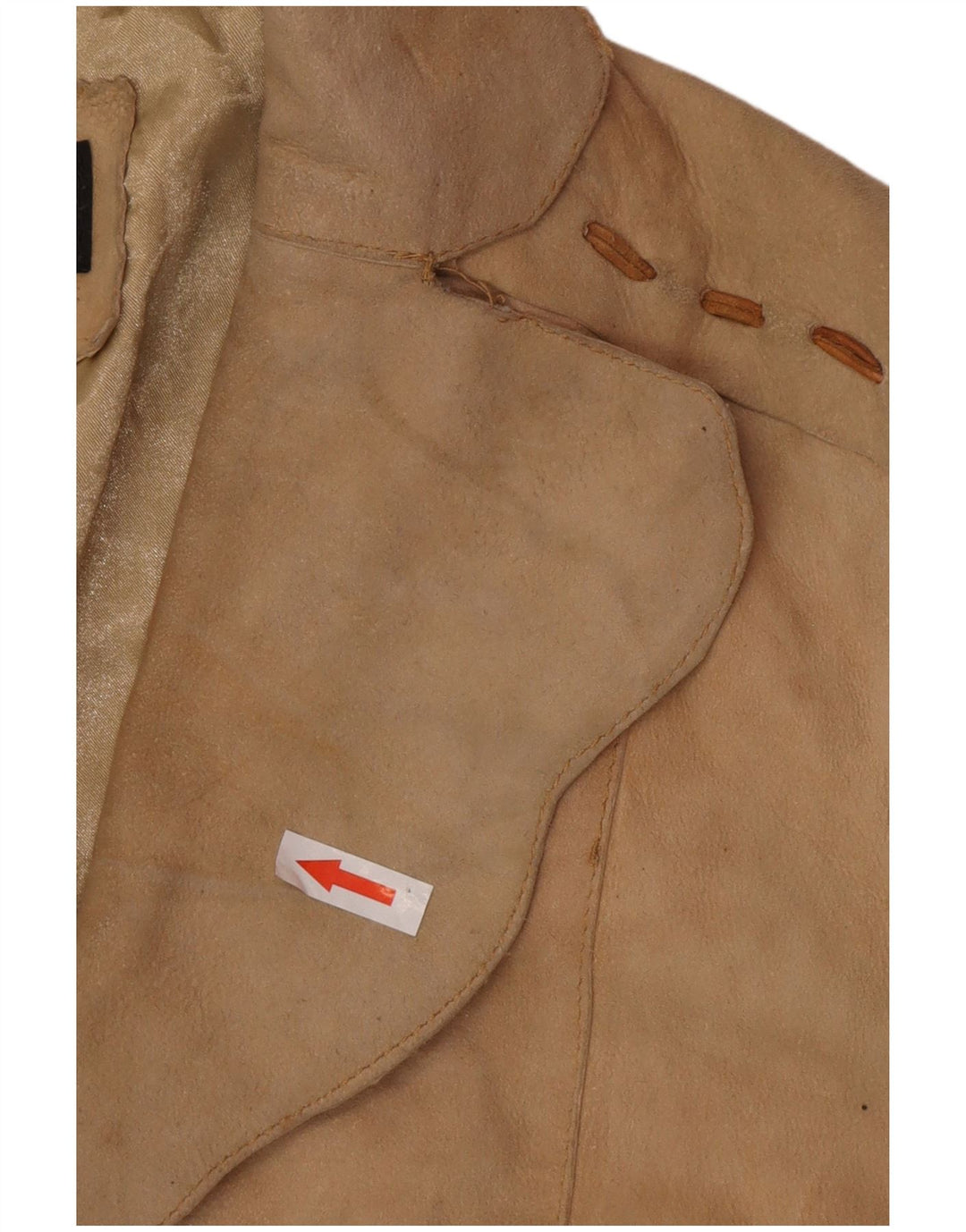 Vintage dame ruskindsfrakke UK 12 medium beige læder