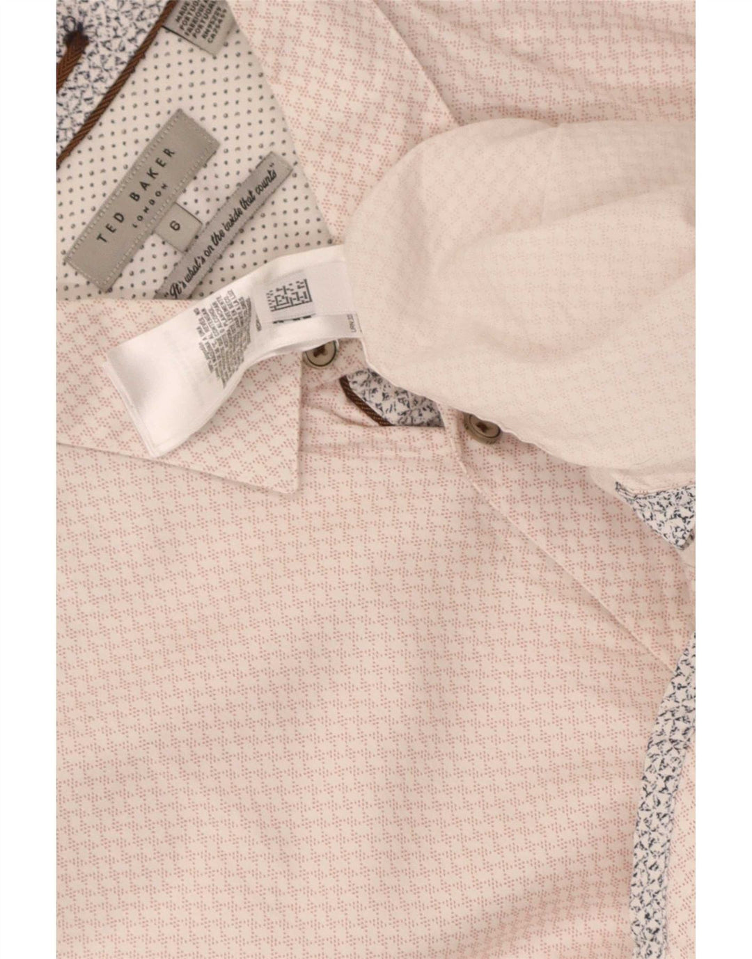Ted Baker Mens Shirt Size 6 2XL Pink Geometric Cotton