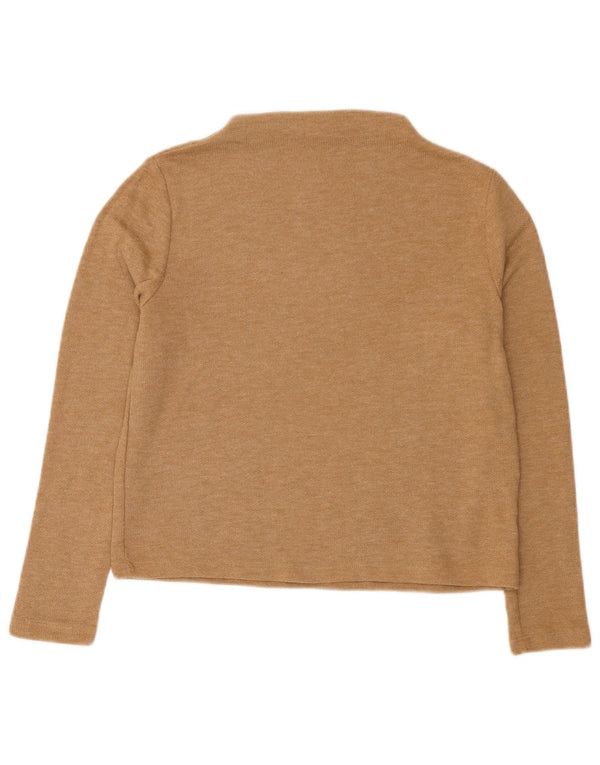 Marks & Spencer Womens Top Long Sleeve UK 12 Medium Beige Polyester
