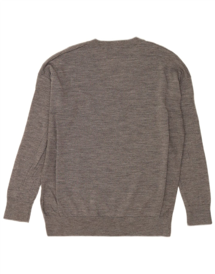 Marks & Spencer Damen-Pullover, übergroß, V-Ausschnitt, Gr. 6, XS, Grau