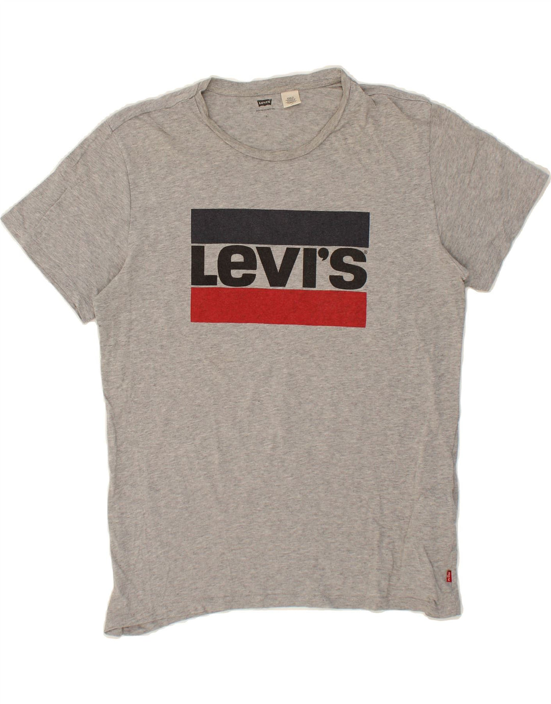 LEVI'S Mens Graphic T-Shirt Top Large Grey Cotton Vintage Levi's and Second-Hand Levi's from Messina Hembry 
