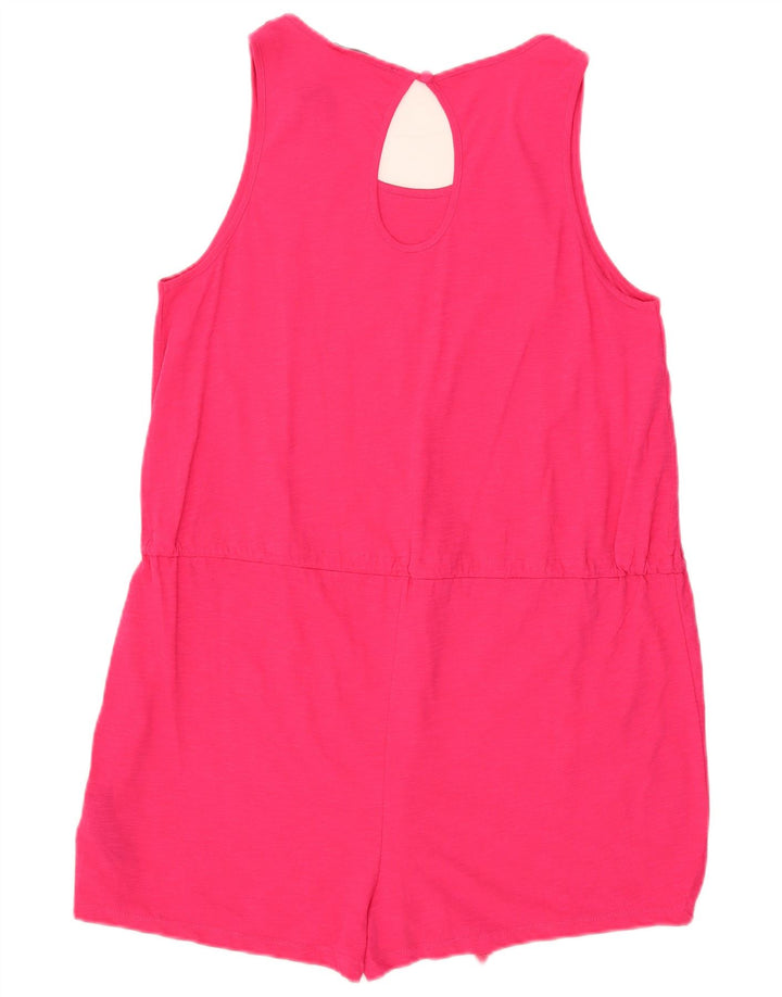 Marks & Spencer Dame Ærmeløs Playsuit UK 14 Medium Pink Bomuld