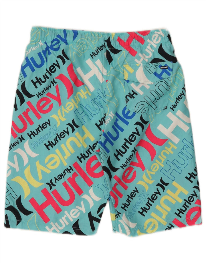 Hurley Boys Graphic Swimming Shorts 12-13 Years Large Turquoise Polyester