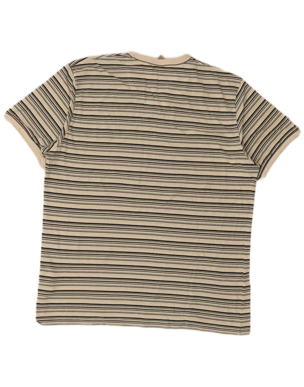 Nike T-Shirt Homme UK 45/47 XL Coton Rayé Beige
