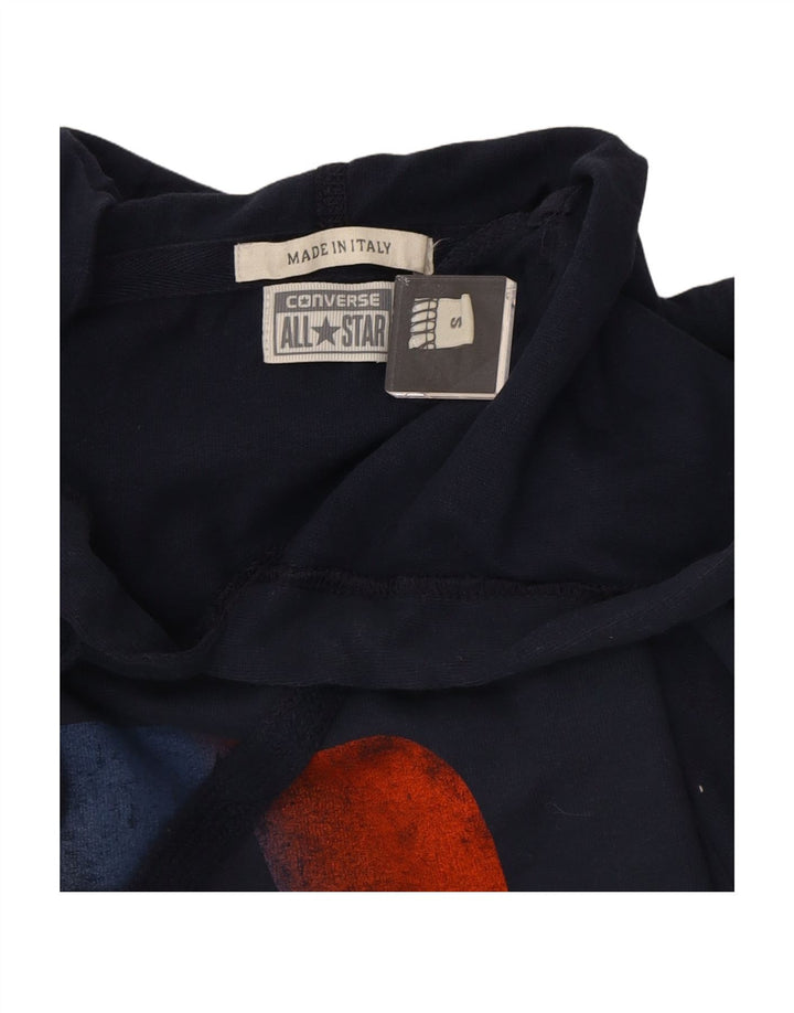 Suéter com capuz gráfico masculino CONVERSE pequeno algodão azul marinho