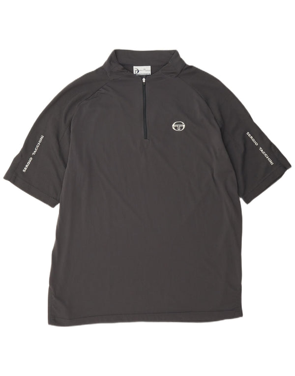 T-shirt da uomo con collo con zip Sergio Tacchini Top XL Grigia