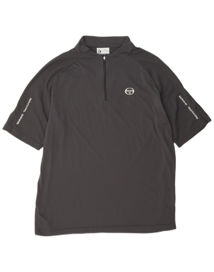 Sergio Tacchini T-shirt med lynlås til mænd XL Grå