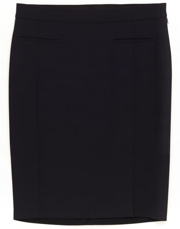 Patrizia Pepe Womens Pencil Skirt IT 42 Medium W30 Navy Blue Wool