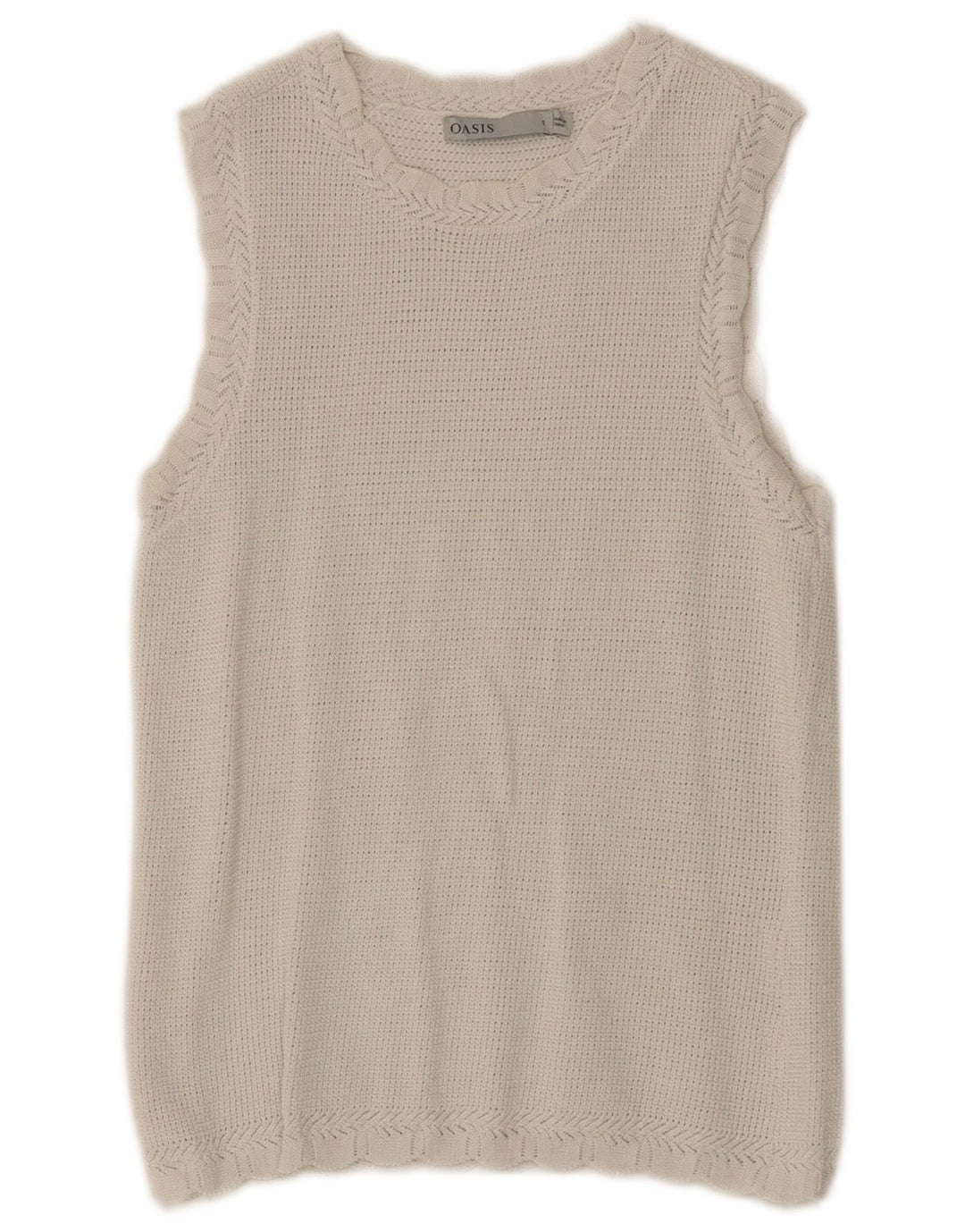 Oasis Womens Knit Vest Top UK 8 Small White
