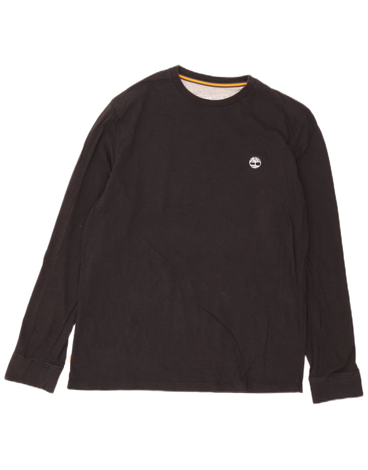 Timberland Mens Slim Fit Top Long Sleeve Large Black Cotton
