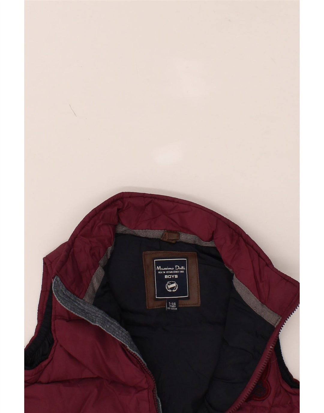 MASSIMO DUTTI Boys Graphic Padded Gilet 5-6 Years Burgundy Vintage Massimo Dutti and Second-Hand Massimo Dutti from Messina Hembry 