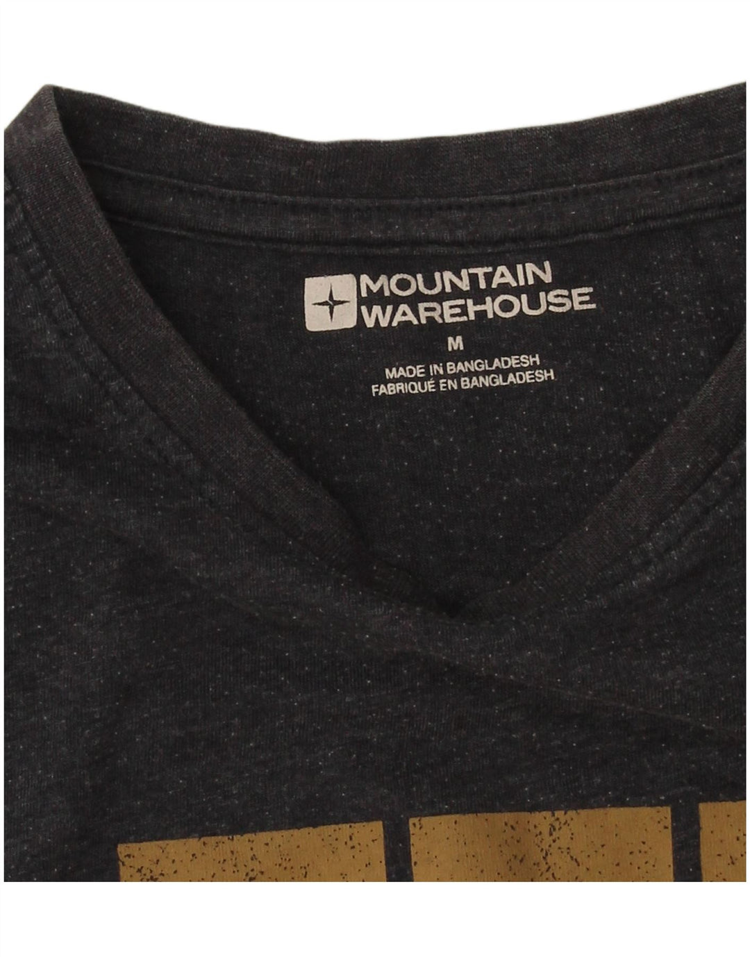 Mountain Warehouse Mens Graphic T-Shirt Top Medium Black Cotton
