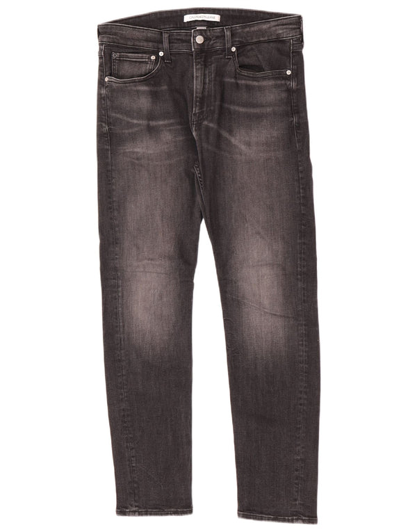 Calvin Klein Herre Slim Jeans W32 L30 Grå Bomuld