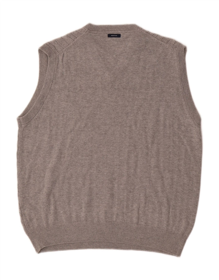 Nautica Mens Vest Tank Top Bumbac Gri mediu