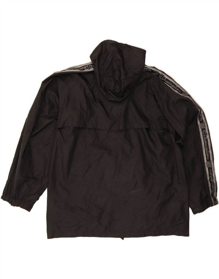 CHAMPION Mens Hooded Rain Jacket UK 42 XL Black Polyamide Vintage Champion and Second-Hand Champion from Messina Hembry 