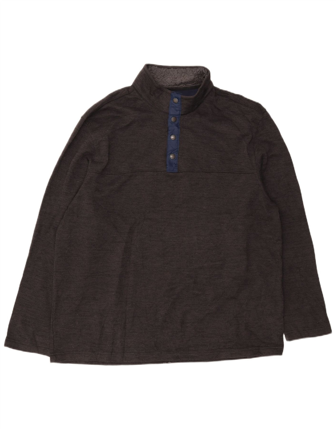IZOD Męski sweter zapinany na guziki, XL, szary, poliester w jodełkę