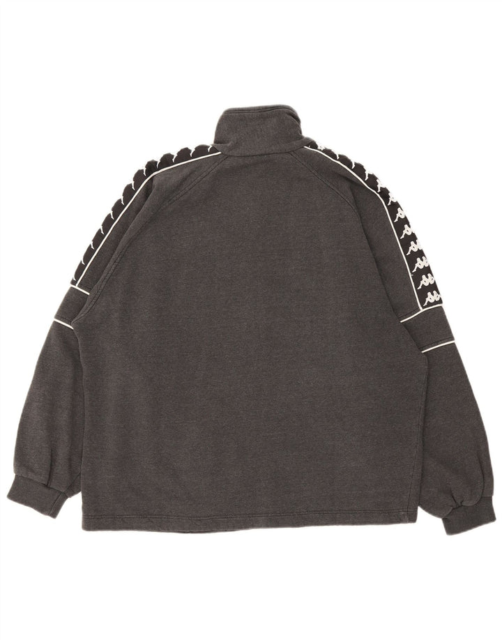 Giacca da tuta grafica da uomo Kappa in cotone color block grigio medio