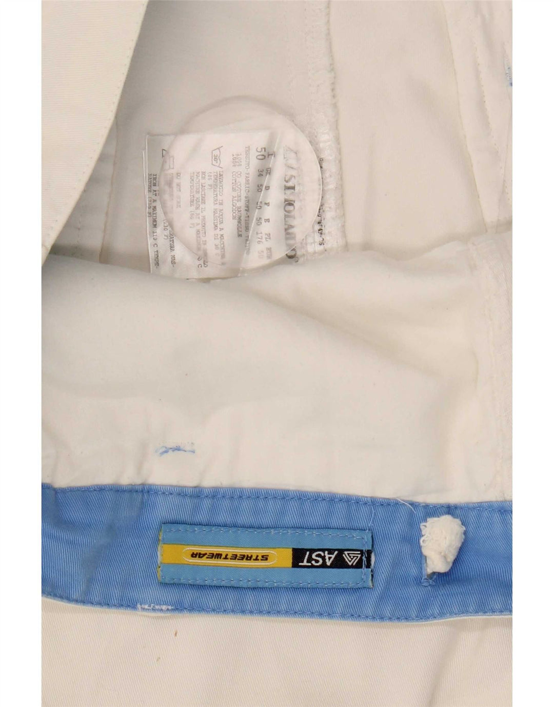 AST Mens Cargo Shorts W34 Large White Cotton