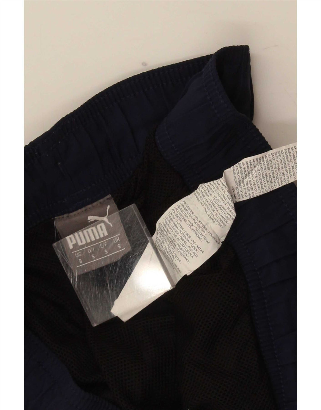 Puma Mens Graphic Sport Shorts Small Navy Blue Polyester
