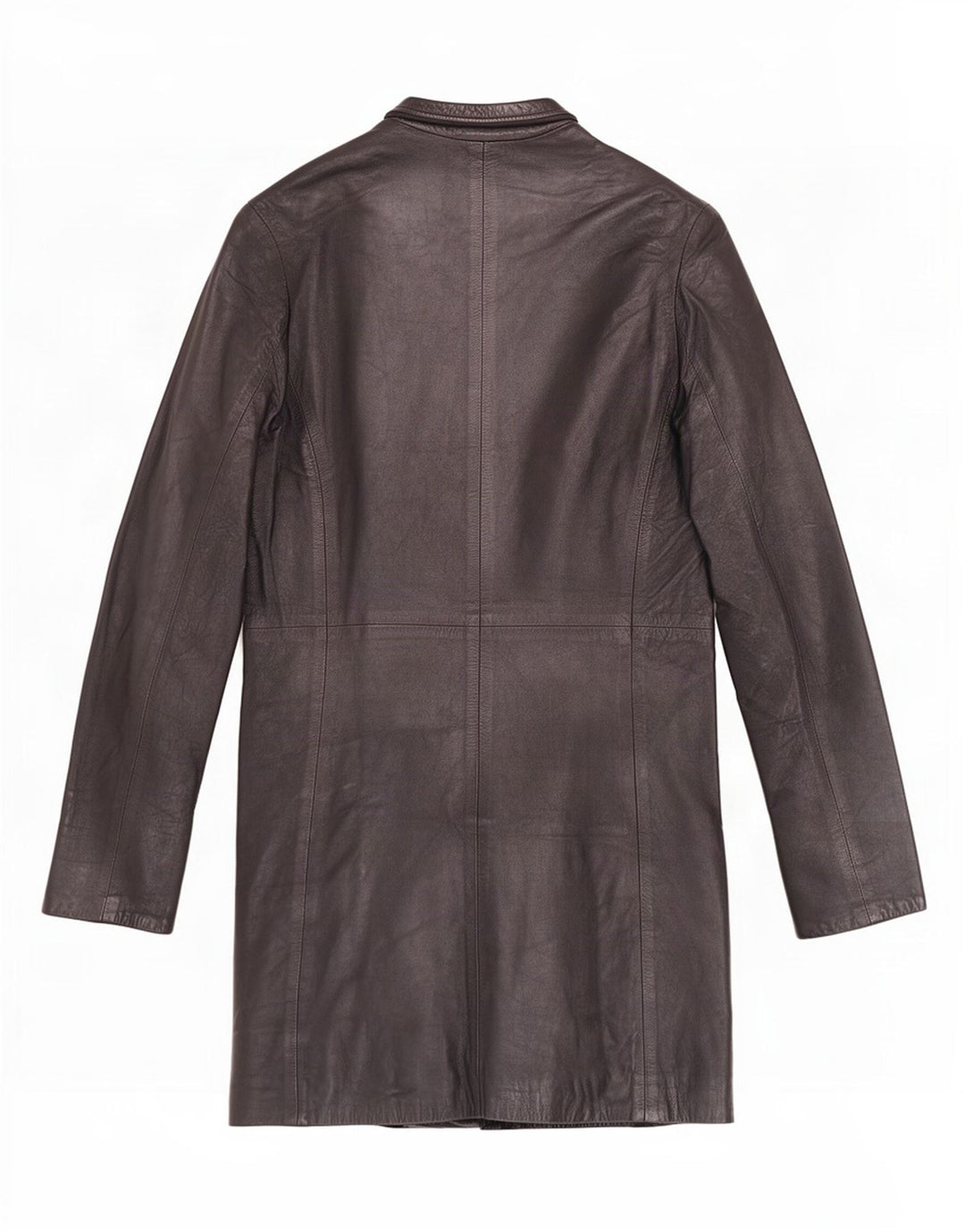 manteau en cuir femme vintage IT 44 Moyen Noir