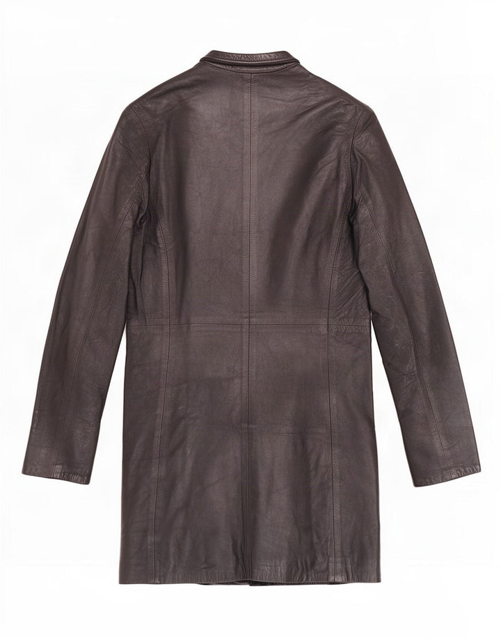 manteau en cuir femme vintage IT 44 Moyen Noir