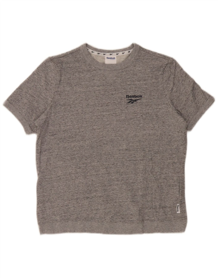 Reebok oversized T-shirt top til kvinder DK 8/10 Small Grey Flecked