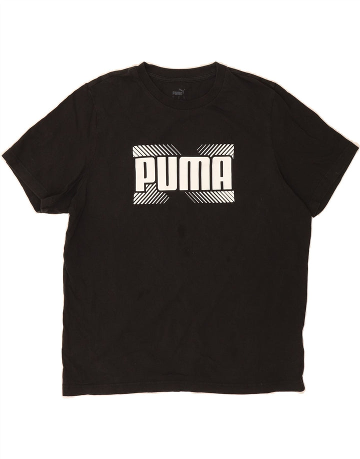 PUMA Mens Graphic T-Shirt Top Large Black Cotton Vintage Puma and Second-Hand Puma from Messina Hembry 